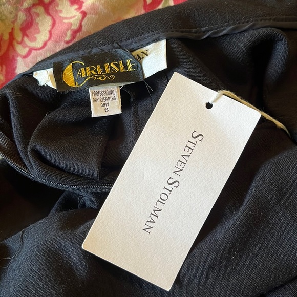 Vintage STEVEN STOLMAN Size 6 Draped Wool Midi-Dress Zip-Back Modest DeadStock - Picture 15 of 17